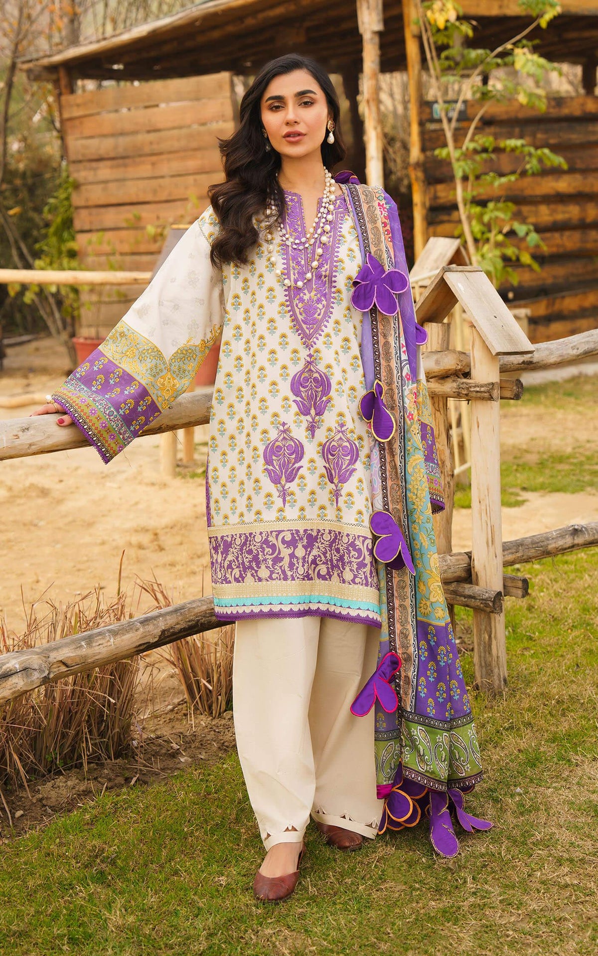 ALYSSA-U141M017 | Unstitched Lawn - Shop Now at Asifa and Nabeel