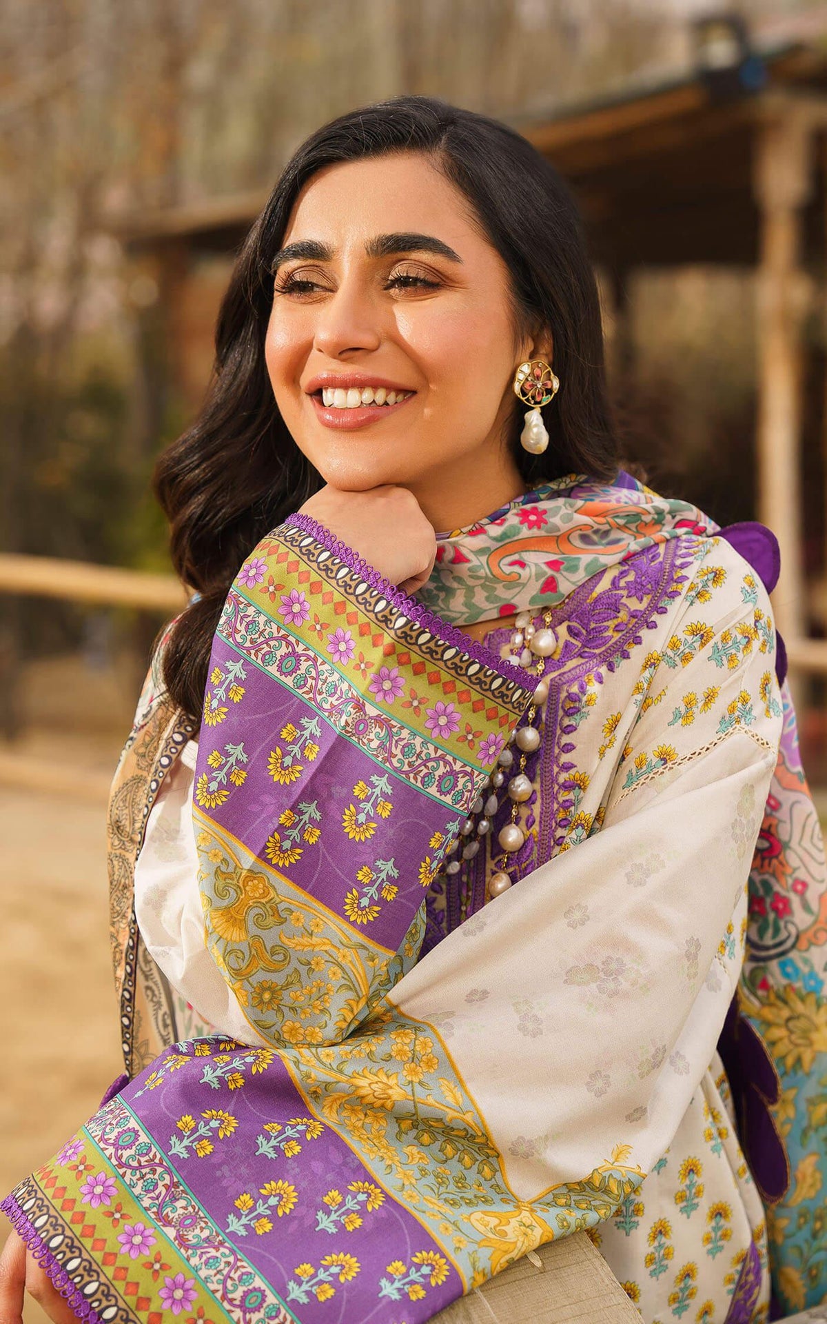 ALYSSA-U141M017 | Unstitched Lawn - Shop Now at Asifa and Nabeel