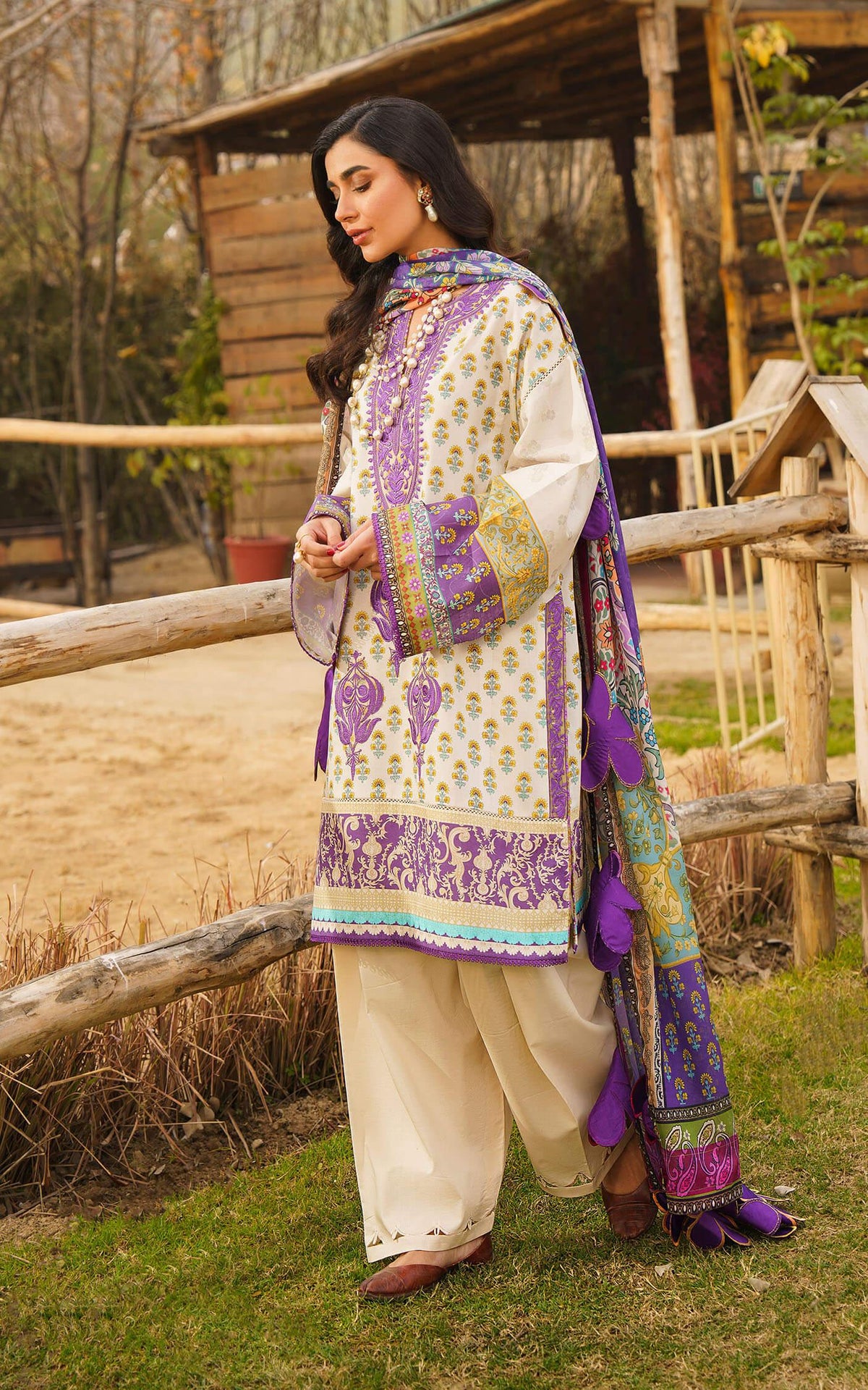 ALYSSA-U141M017 | Unstitched Lawn - Shop Now at Asifa and Nabeel