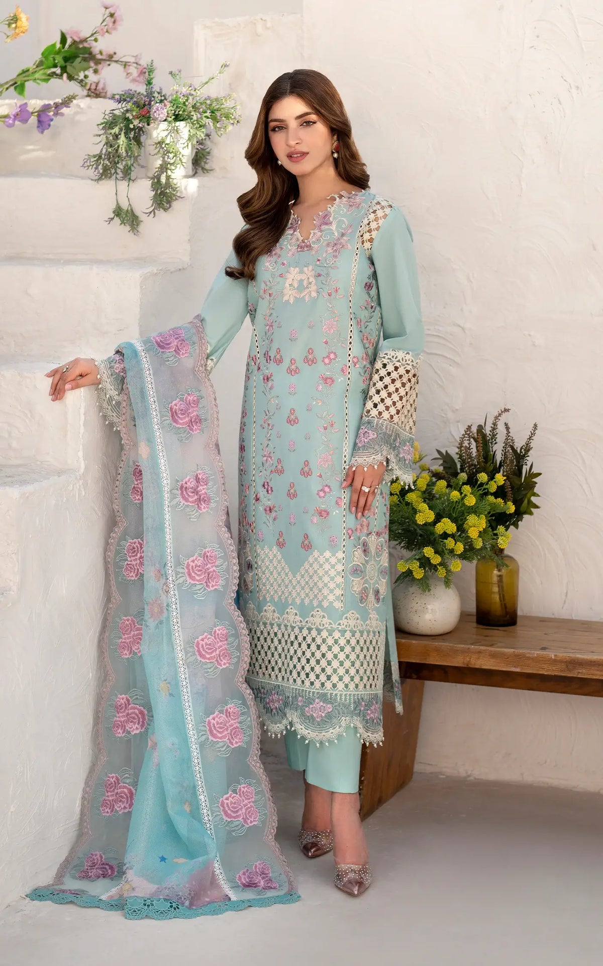 Bells of Ireland (AZL25-10) | Unstitched Summer - Shop Now at Asifa and Nabeel