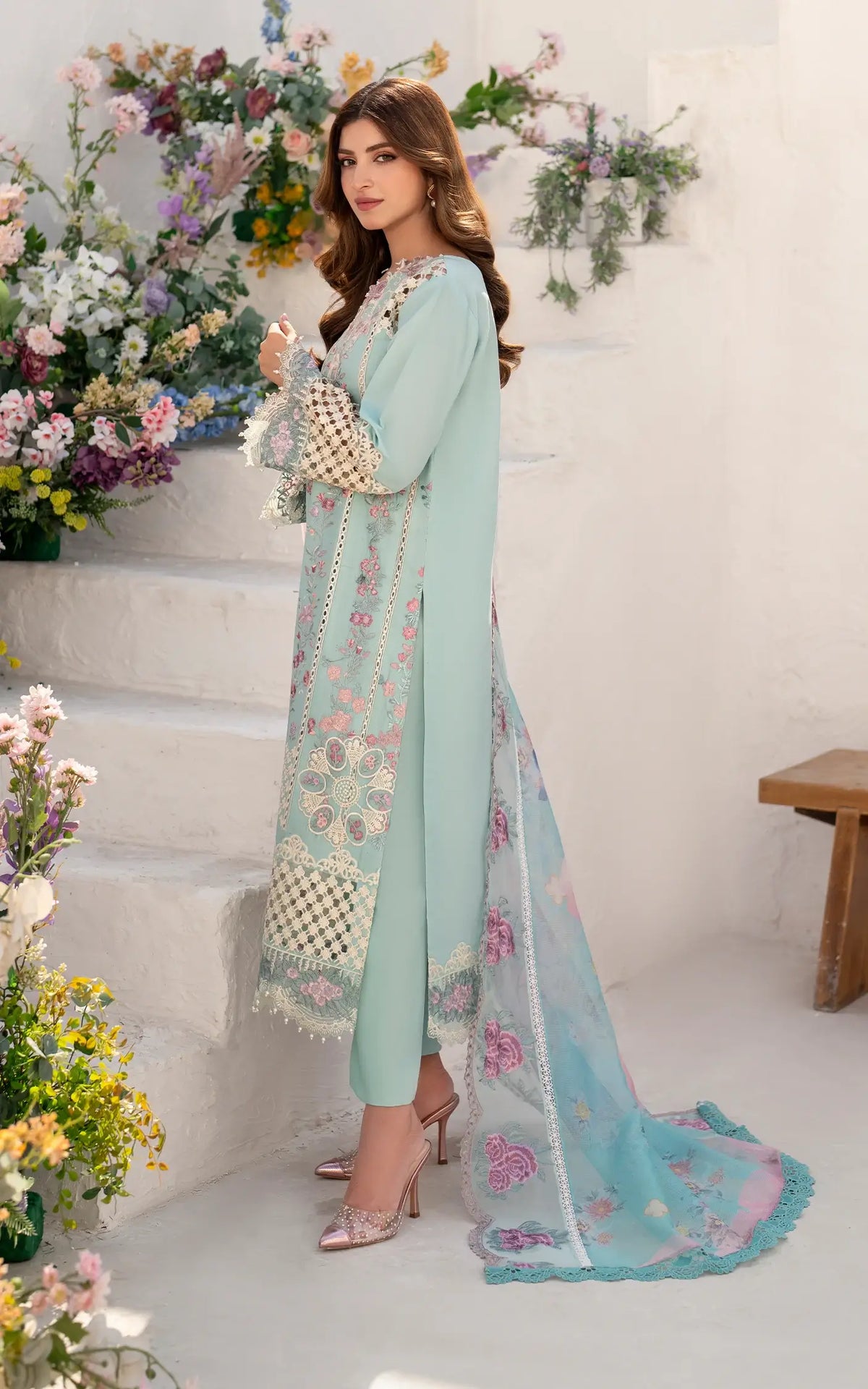 Bells of Ireland (AZL25-10) | Unstitched Summer - Shop Now at Asifa and Nabeel