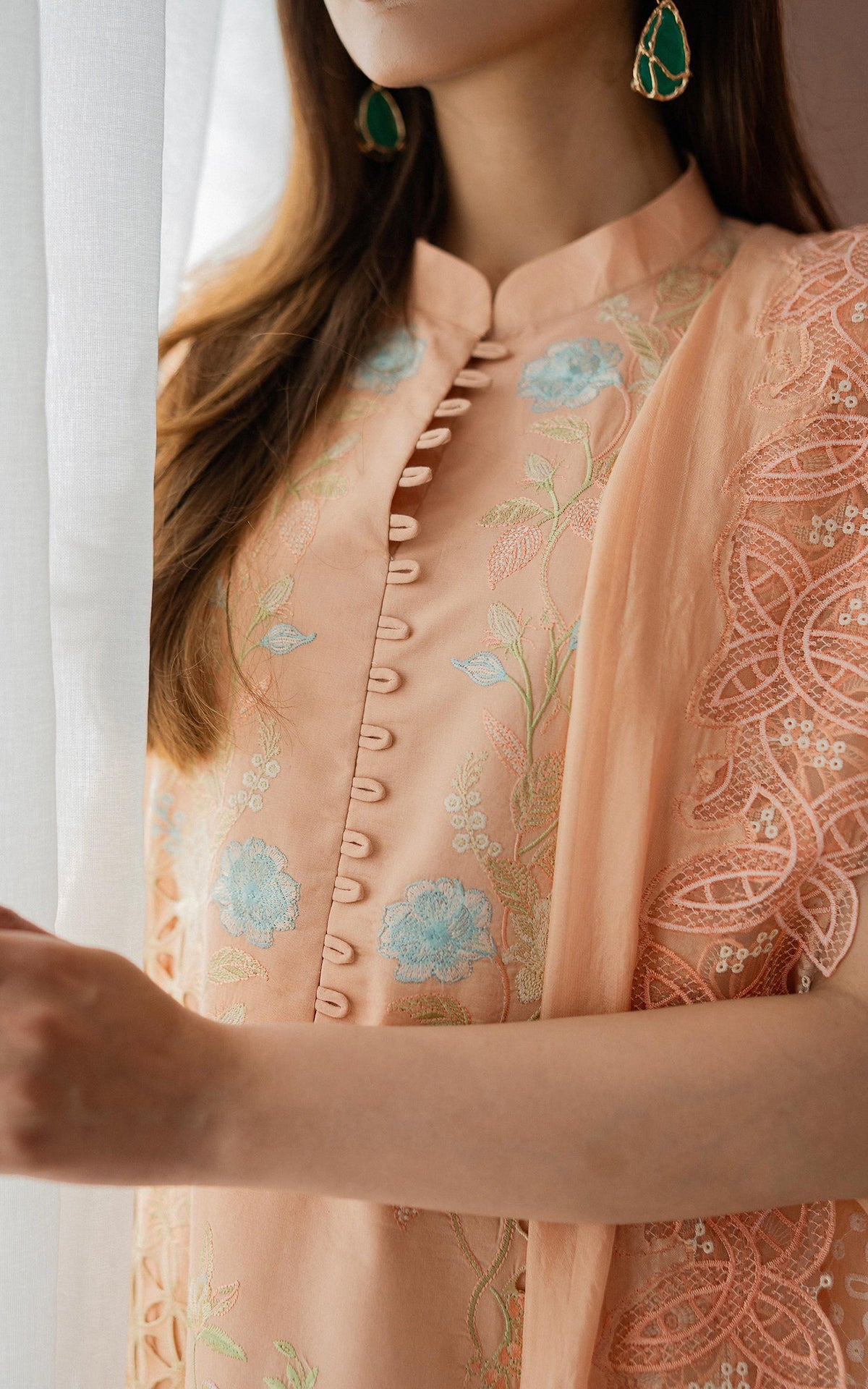 Botanical Bond VUL26-05 | 3pcs Embroidered Stitched Summer