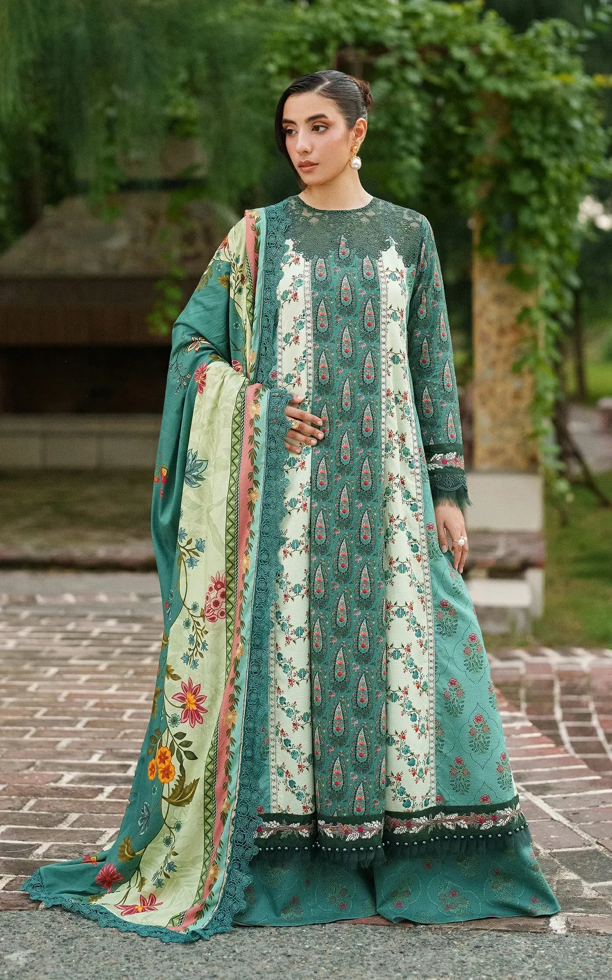 Botanical Breeze-MWL25-10 | 3pcs Embroidered Unstitched Winter - Shop Now at Asifa and Nabeel