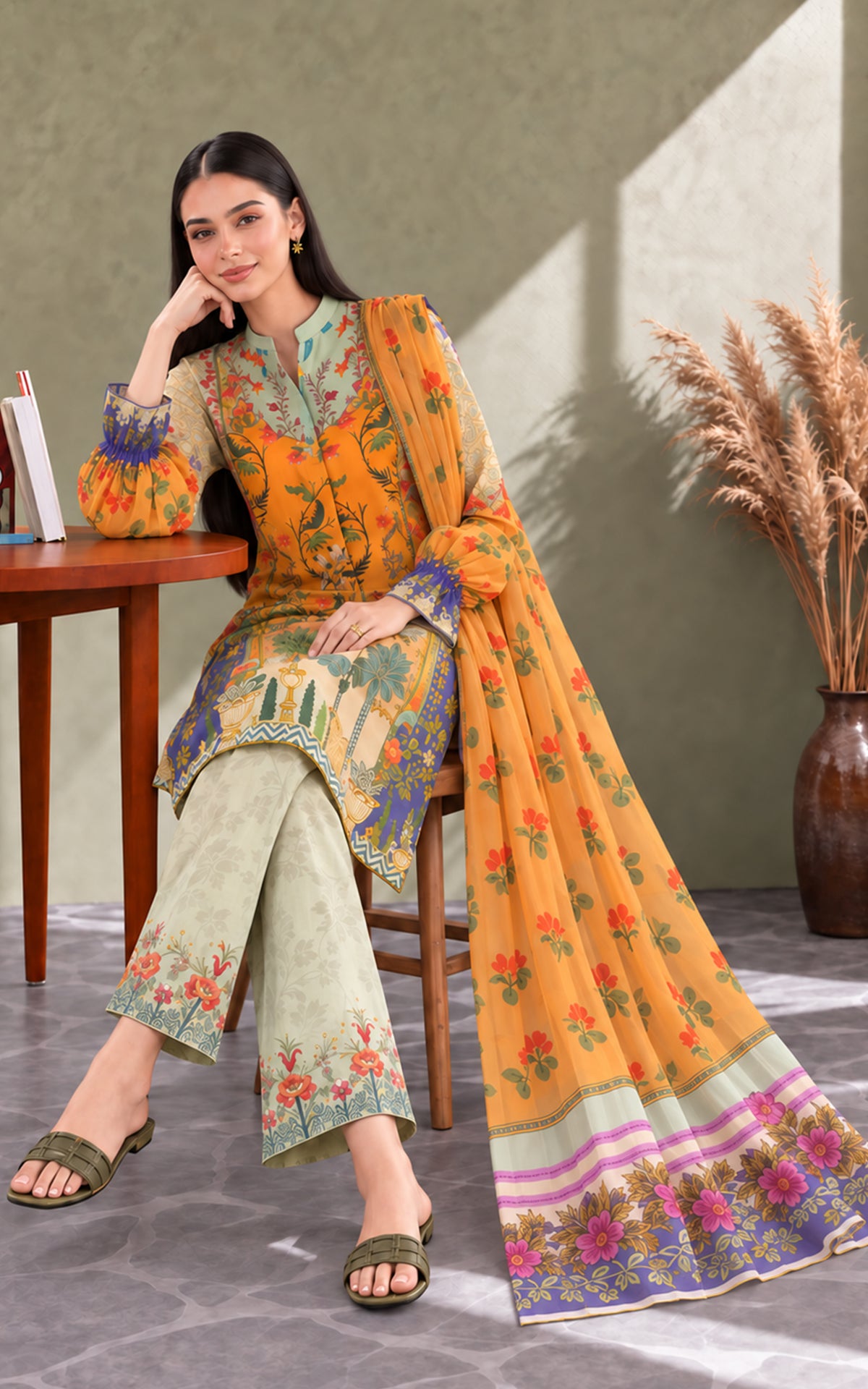 Zayra (CU26-09) | 3pcs Unstitched Cambric