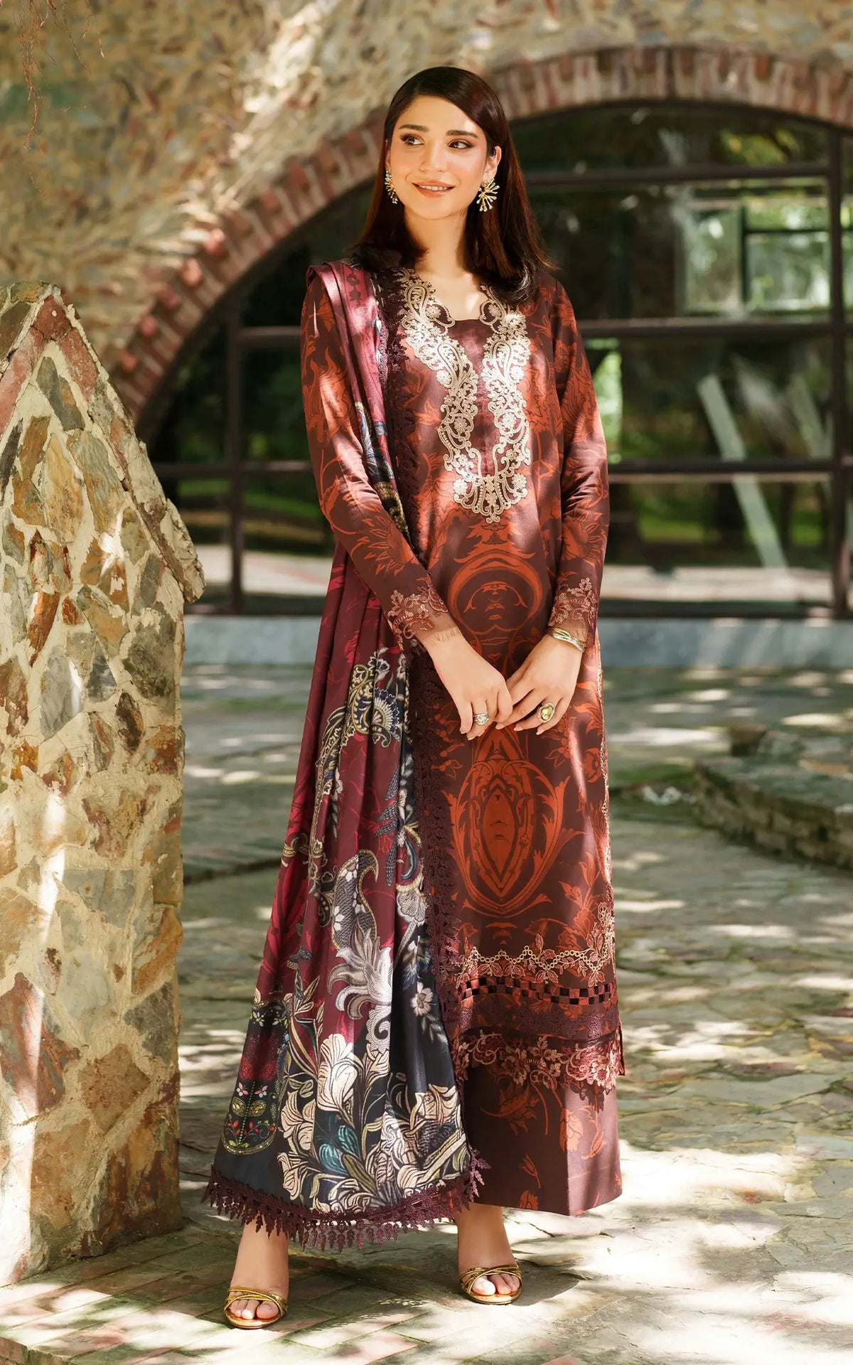 Crimson Chill-MWL25-09 | 3pcs Embroidered Unstitched Winter - Shop Now at Asifa and Nabeel