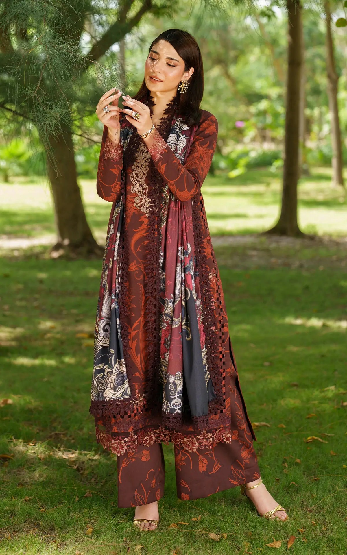 Crimson Chill-MWL25-09 | 3pcs Embroidered Unstitched Winter - Shop Now at Asifa and Nabeel
