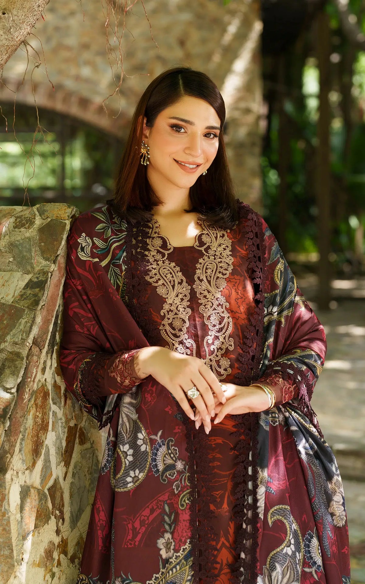 Crimson Chill-MWL25-09 | 3pcs Embroidered Unstitched Winter - Shop Now at Asifa and Nabeel