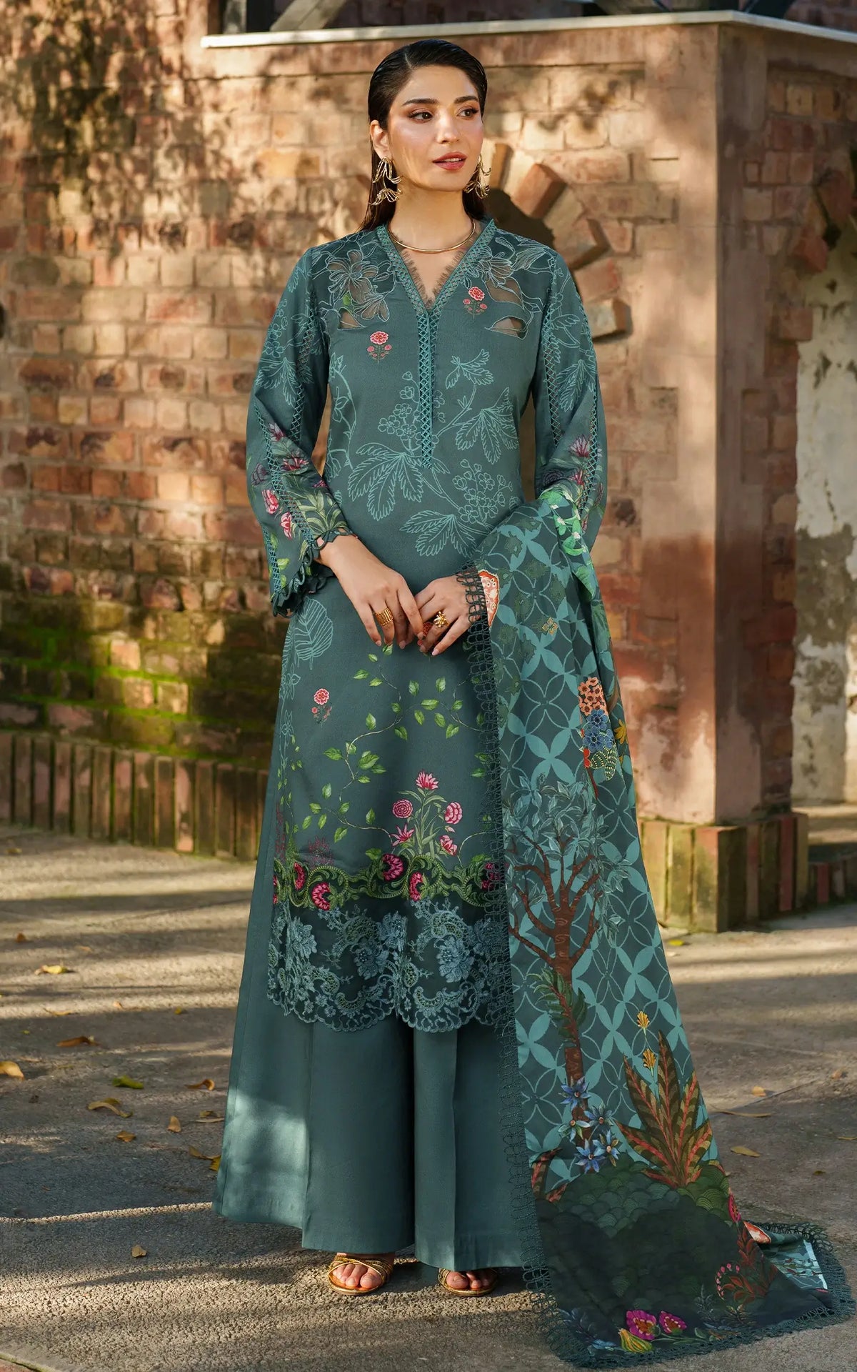 Frosted Petals-MWL25-02 | 3pcs Embroidered Unstitched Winter - Shop Now at Asifa and Nabeel