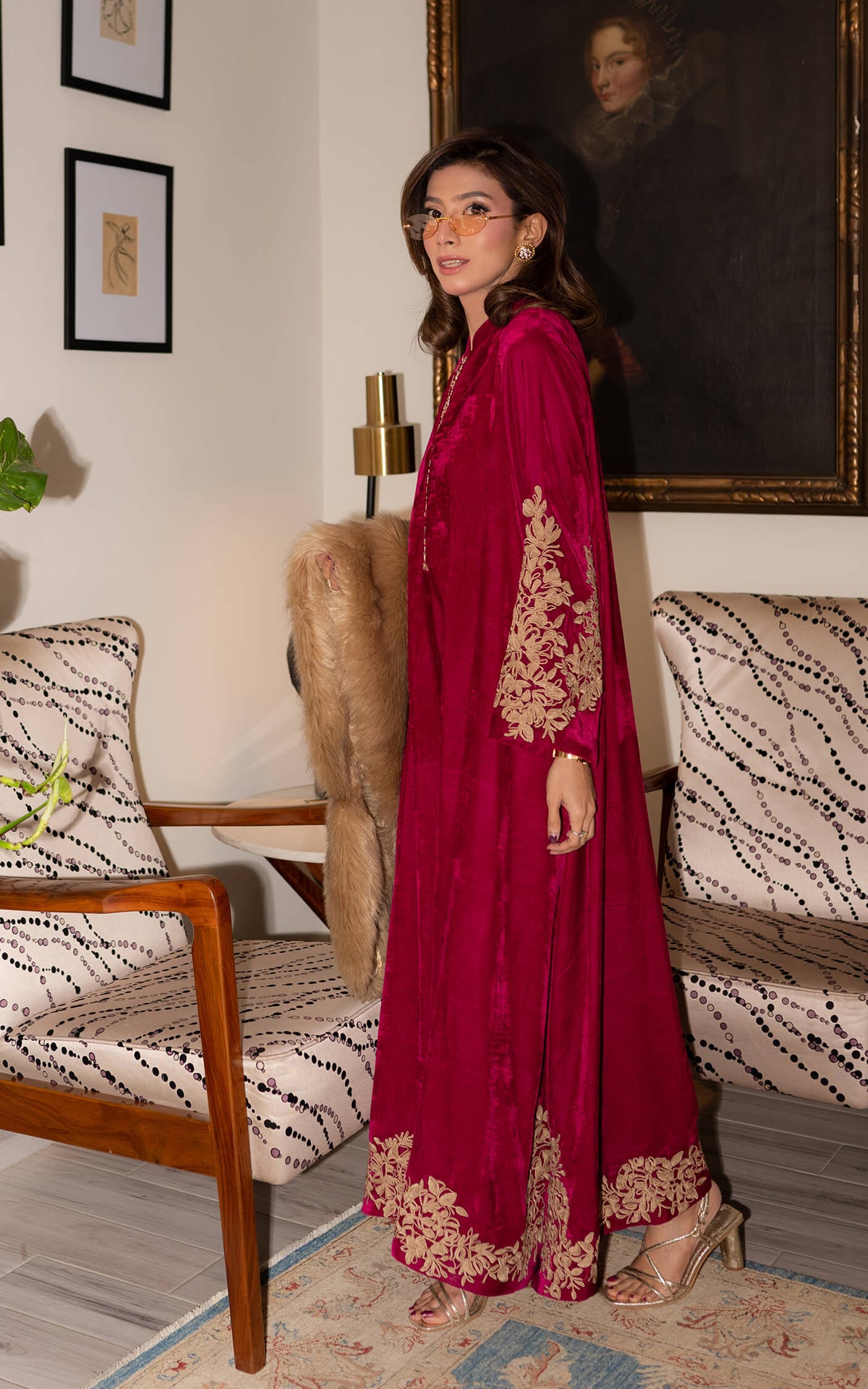 Fuchsia Royalty Kaftan - Shop Now at Asifa and Nabeel