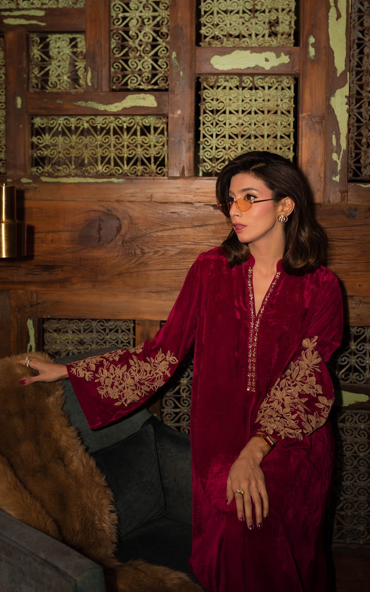 Fuchsia Royalty Kaftan - Shop Now at Asifa and Nabeel
