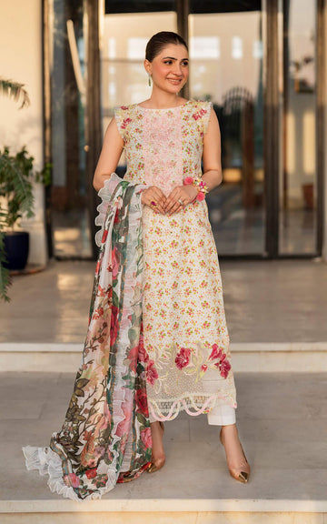Gulnar MK-15 | Unstitched Lawn - Shop Now at Asifa and Nabeel