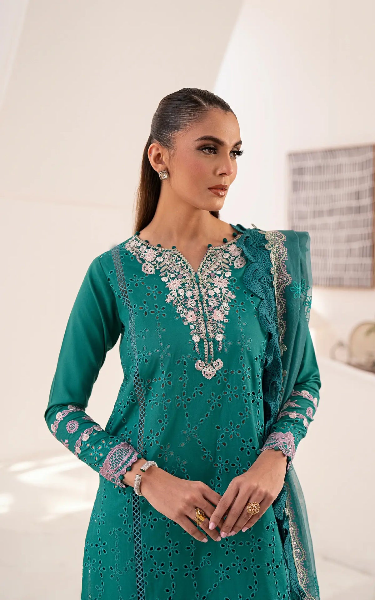 Emerald Muse-(LEL25-01) - Shop Now at Asifa and Nabeel