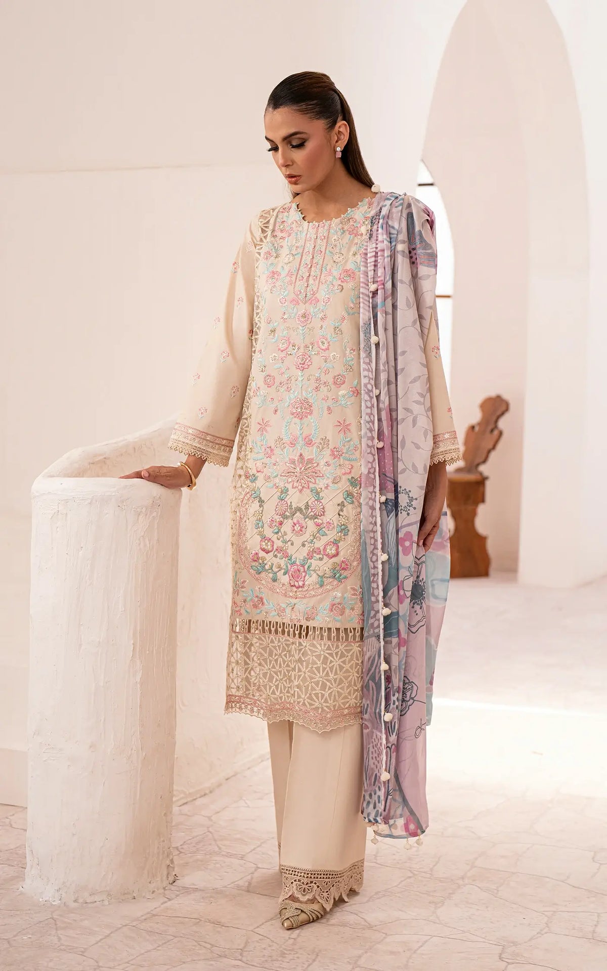Ivory Bloom-(LEL25-04) - Shop Now at Asifa and Nabeel