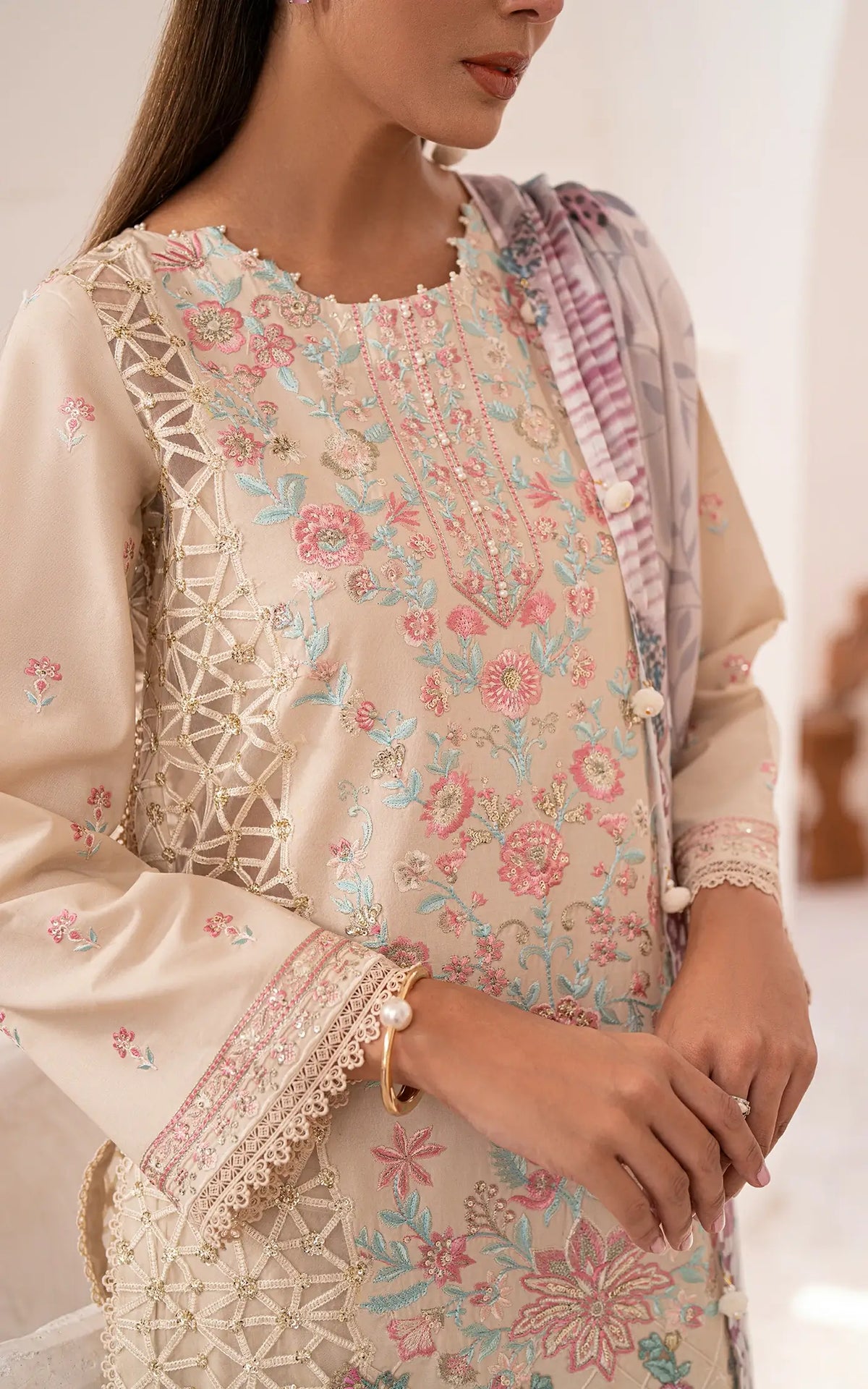 Ivory Bloom-(LEL25-04) - Shop Now at Asifa and Nabeel