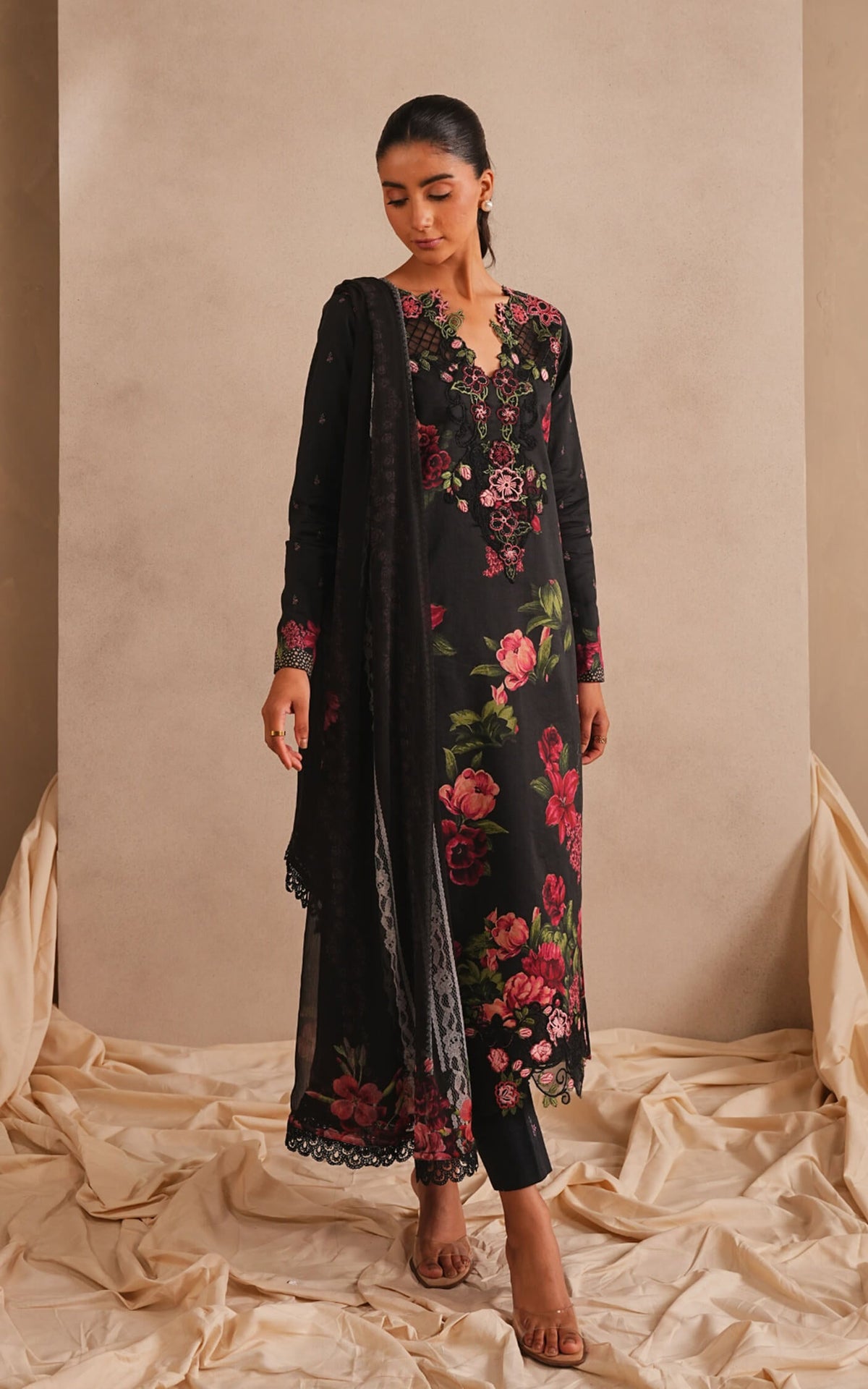 Azure Bloom MSSL-07 | 3pcs Embroidered Unstitched Summer - Shop Now at Asifa and Nabeel