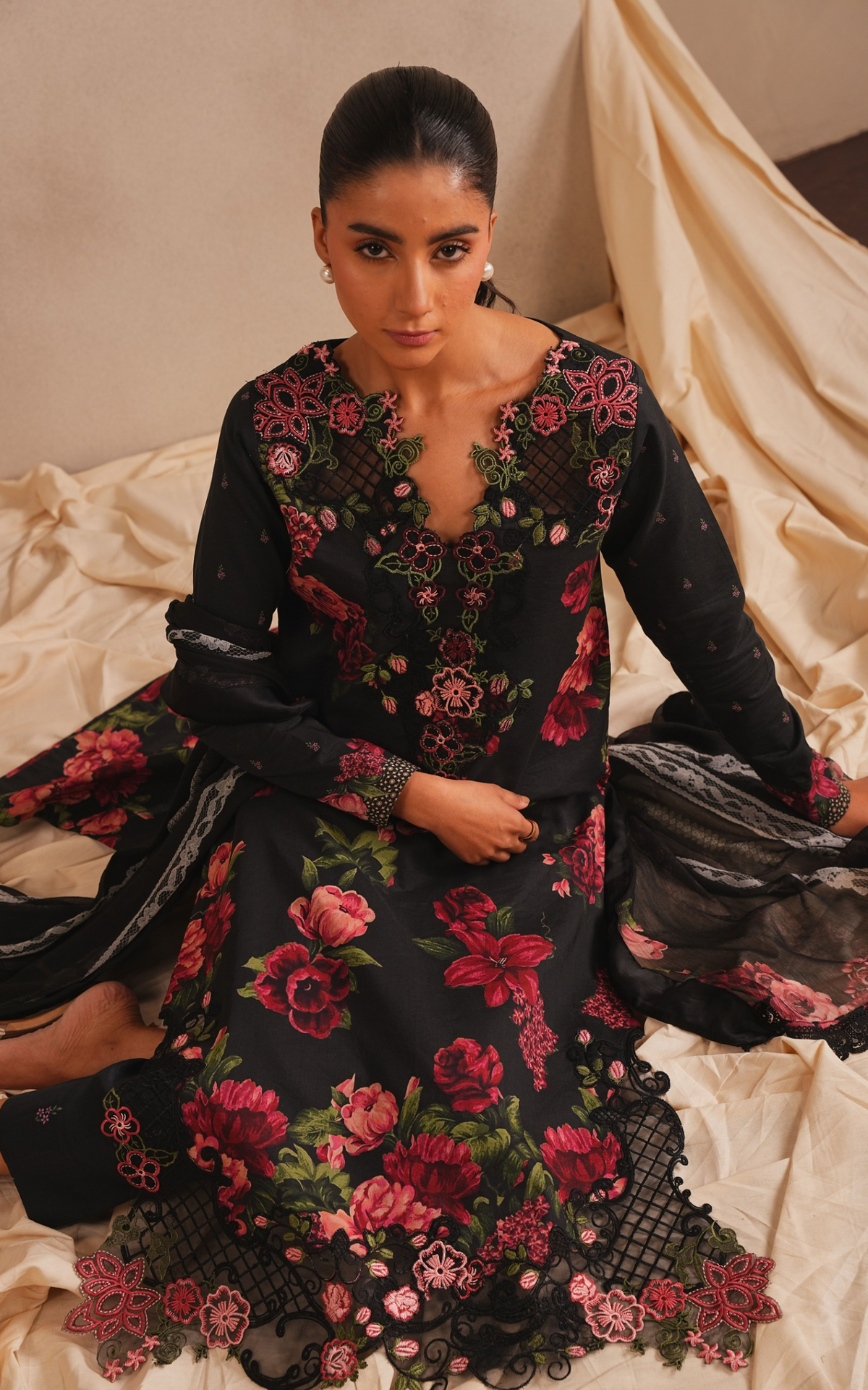 Azure Bloom MSSL-07 | 3pcs Embroidered Unstitched Summer - Shop Now at Asifa and Nabeel
