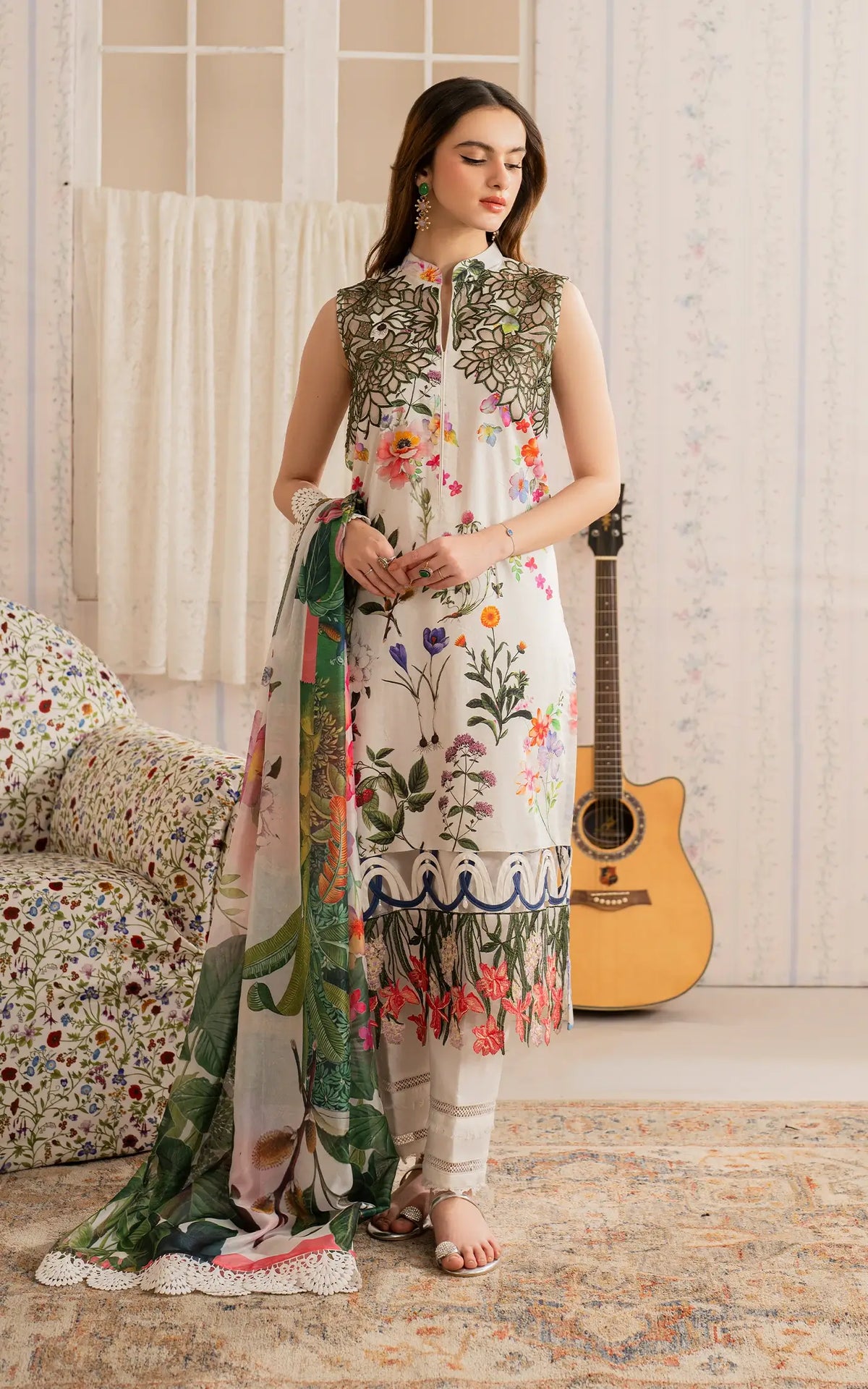 Mahgul (MVL25-16) | Unstitched Summer - Shop Now at Asifa and Nabeel