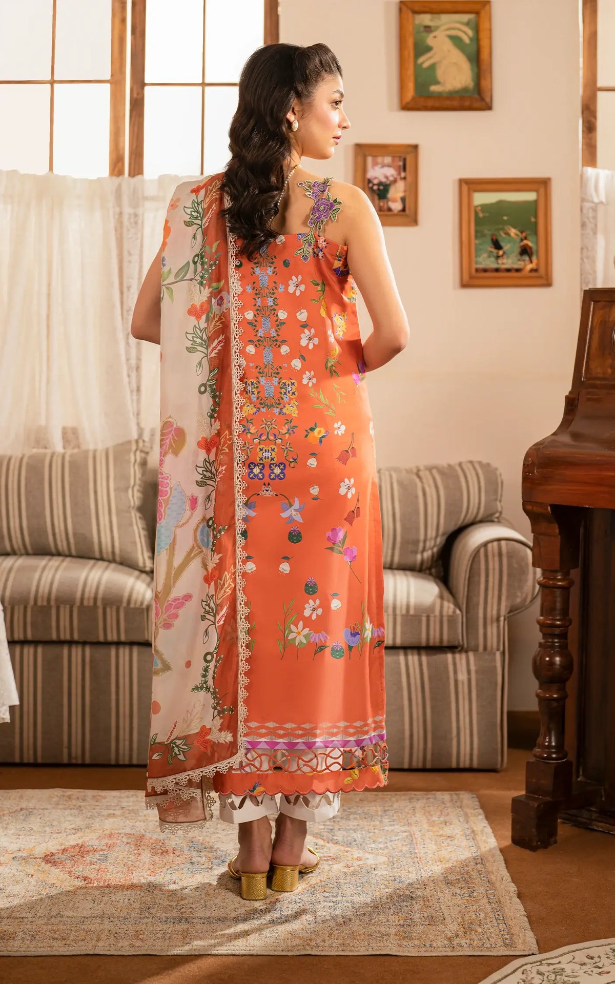 Naranji (MVL25-01) | Unstitched Summer - Shop Now at Asifa and Nabeel