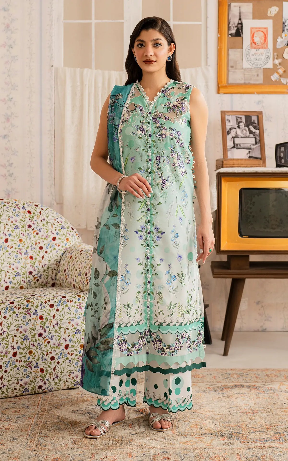 Nazneen (MVL25-15) | Unstitched Summer - Shop Now at Asifa and Nabeel