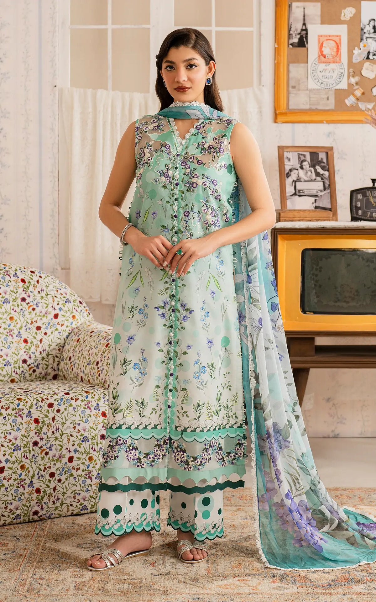 Nazneen (MVL25-15) | Unstitched Summer - Shop Now at Asifa and Nabeel