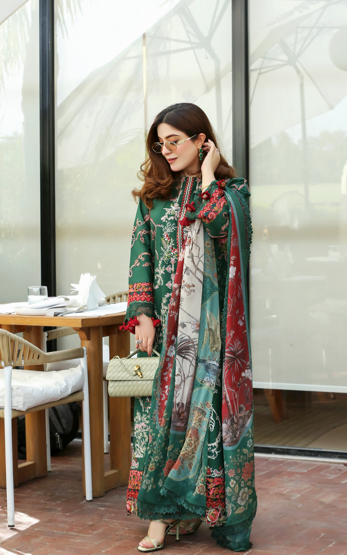 Green Majestic (SL26-01) | 3pcs Embroidered Stitched Summer