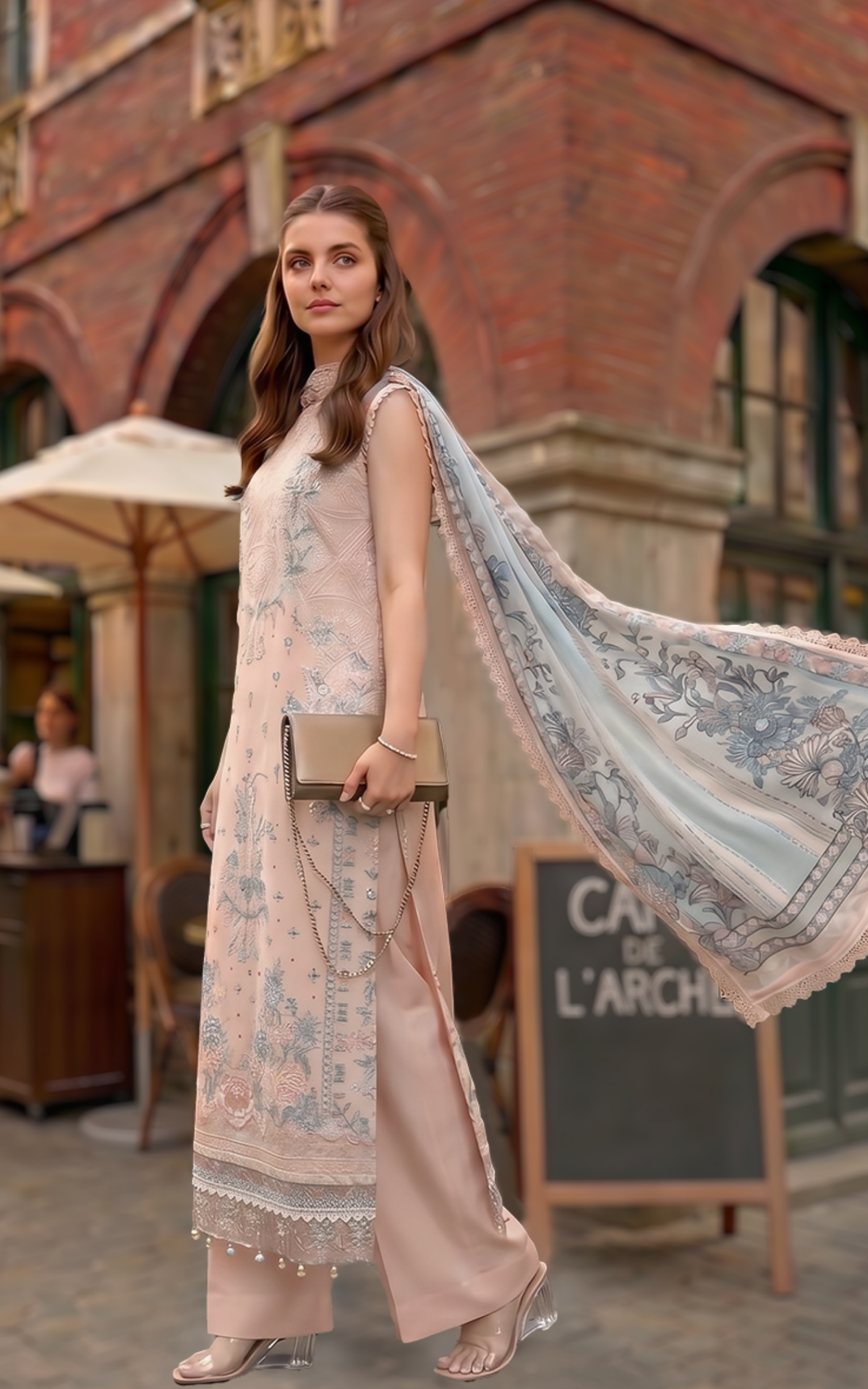 Peach Garden (SL26-05) | 3pcs Embroidered Stitched Summer