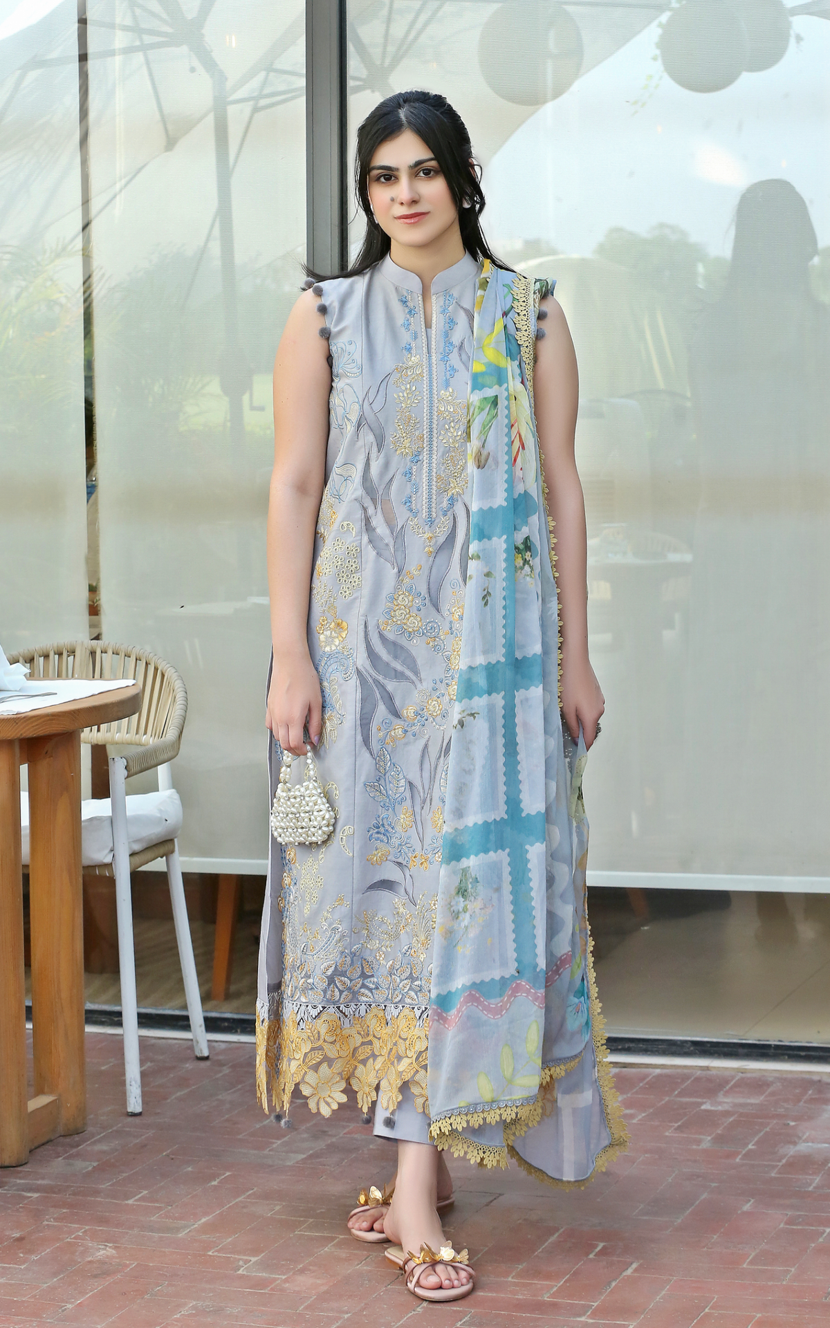 Ash Elegance (SL26-07) | 3pcs Embroidered Unstitched Summer