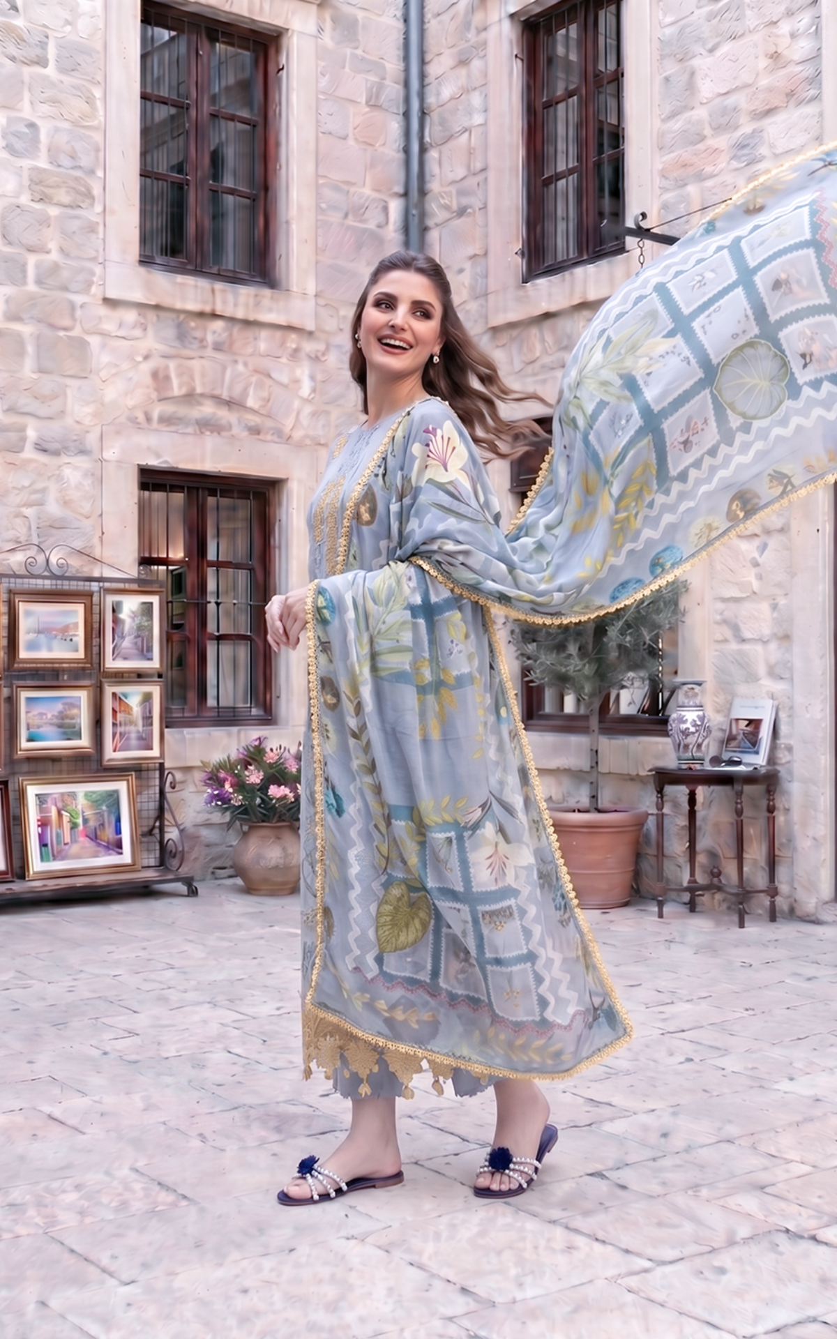 Ash Elegance (SL26-07) | 3pcs Embroidered Unstitched Summer