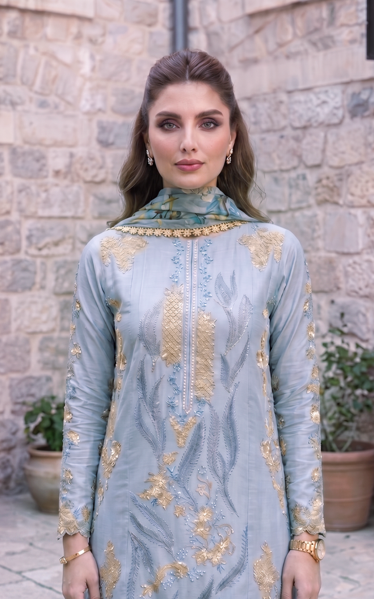 Ash Elegance (SL26-07) | 3pcs Embroidered Unstitched Summer