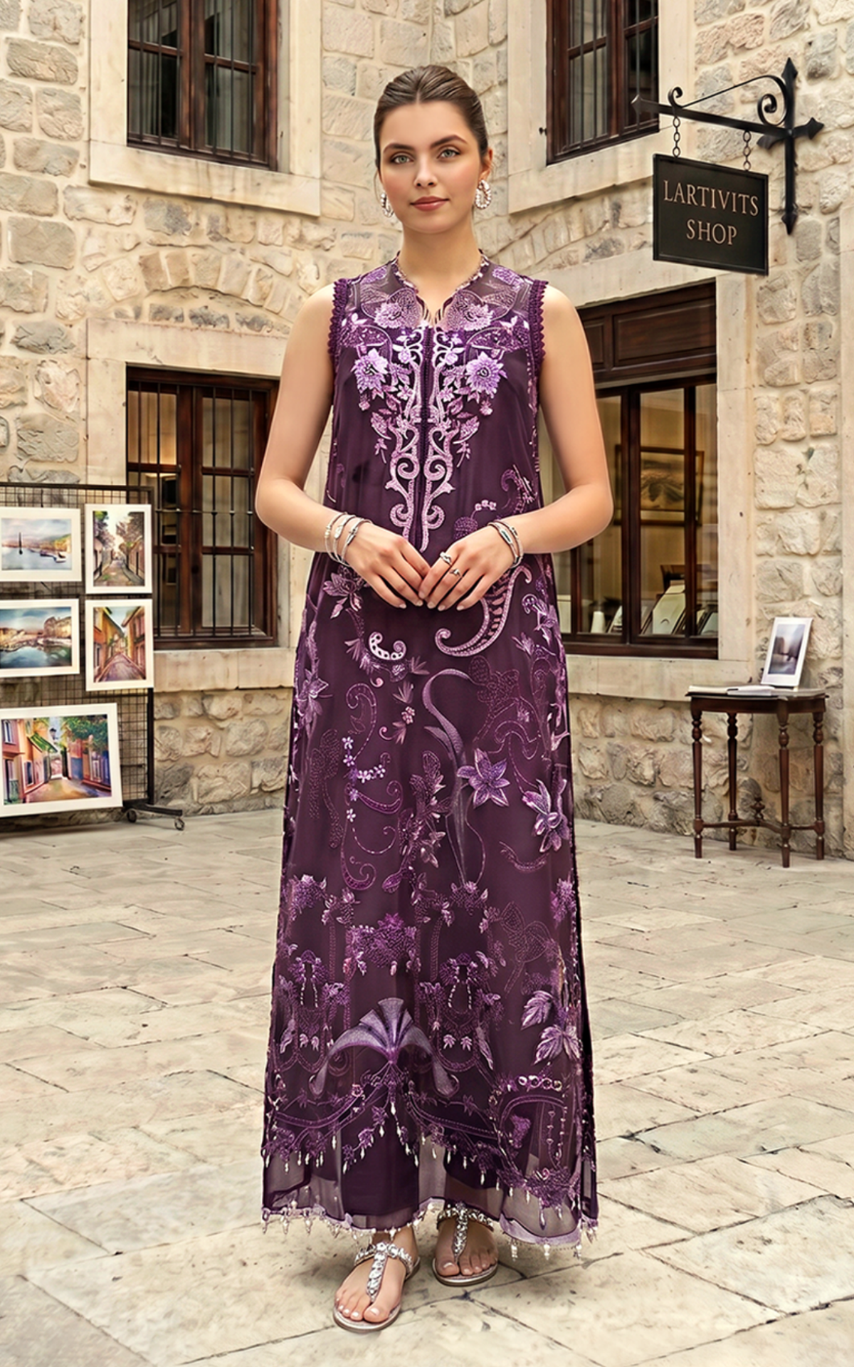 Plum Royale (SL26-10) | 3pcs Embroidered Unstitched Summer