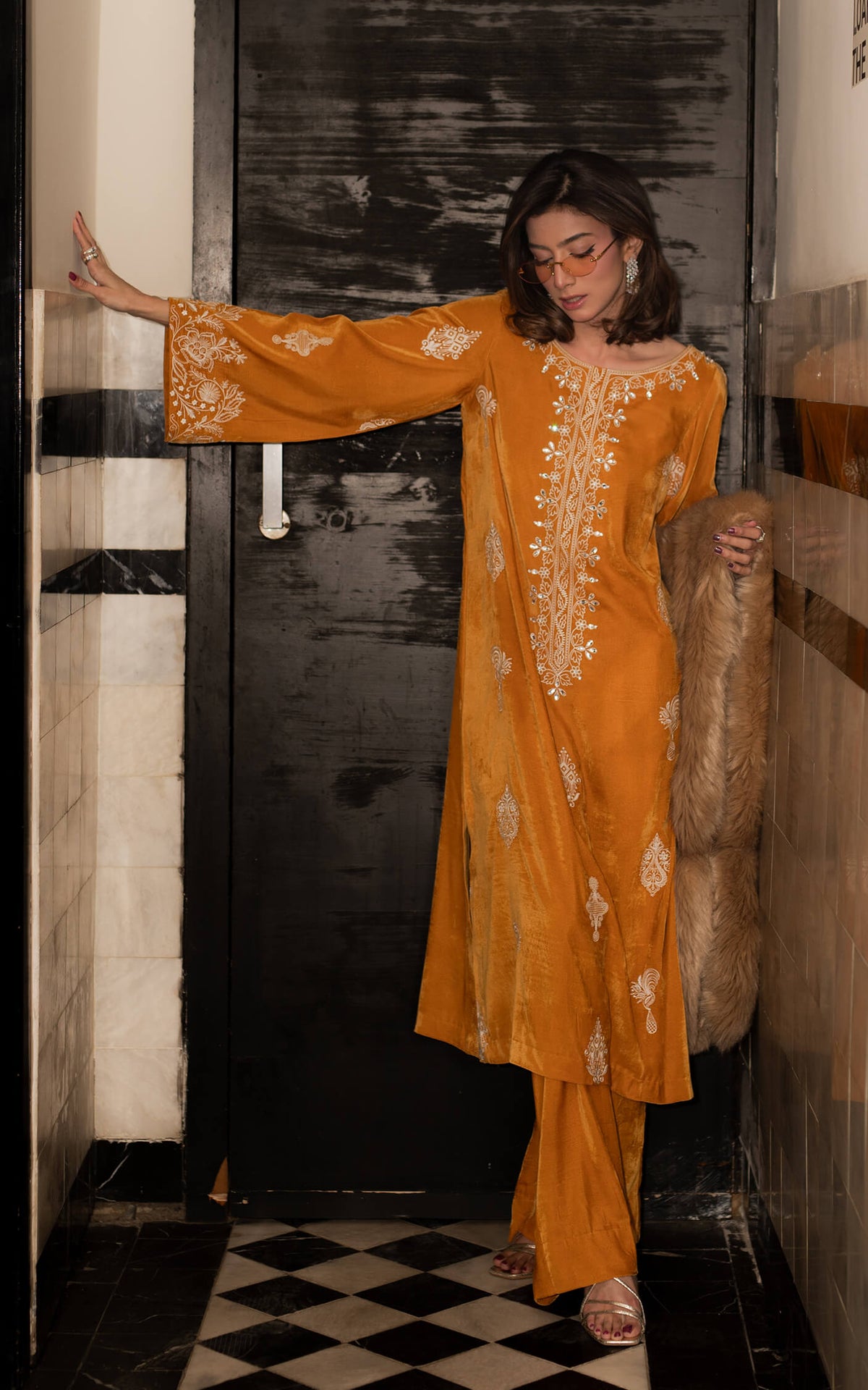 Sunset Velvet Ensemble - Shop Now at Asifa and Nabeel