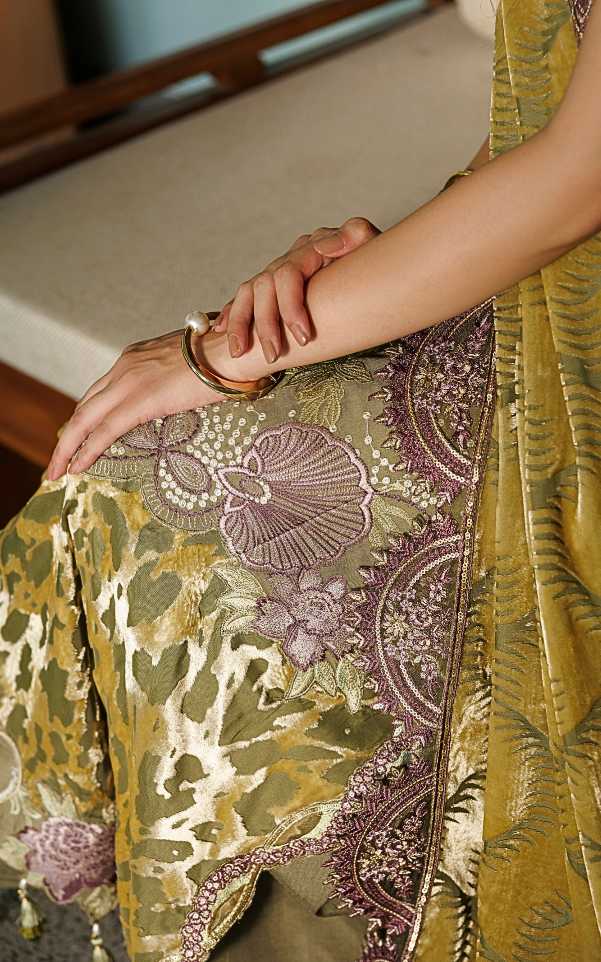 Olive Bloom (WLXU-01) | 3pcs Embroidered Unstitched Winter