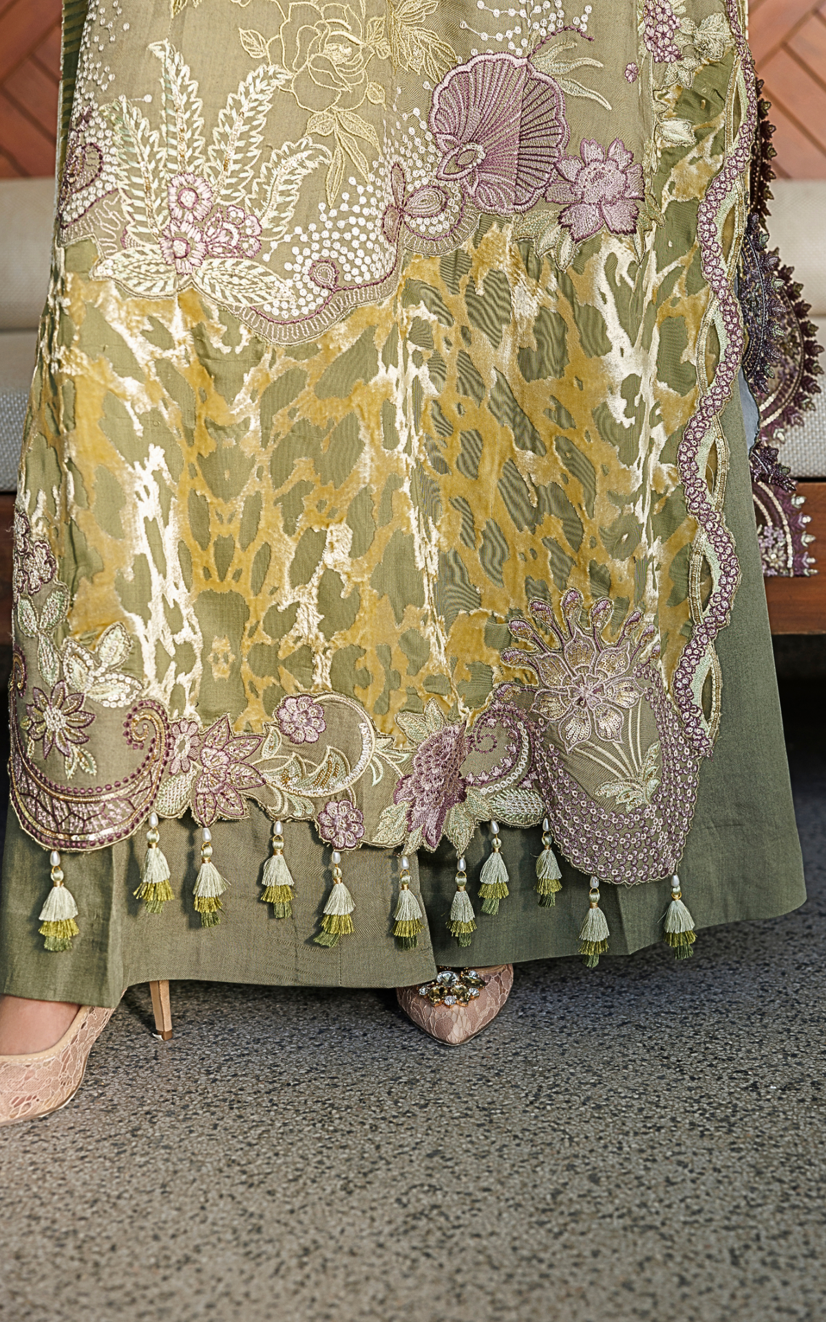 Olive Bloom (WLXU-01) | 3pcs Embroidered Unstitched Winter