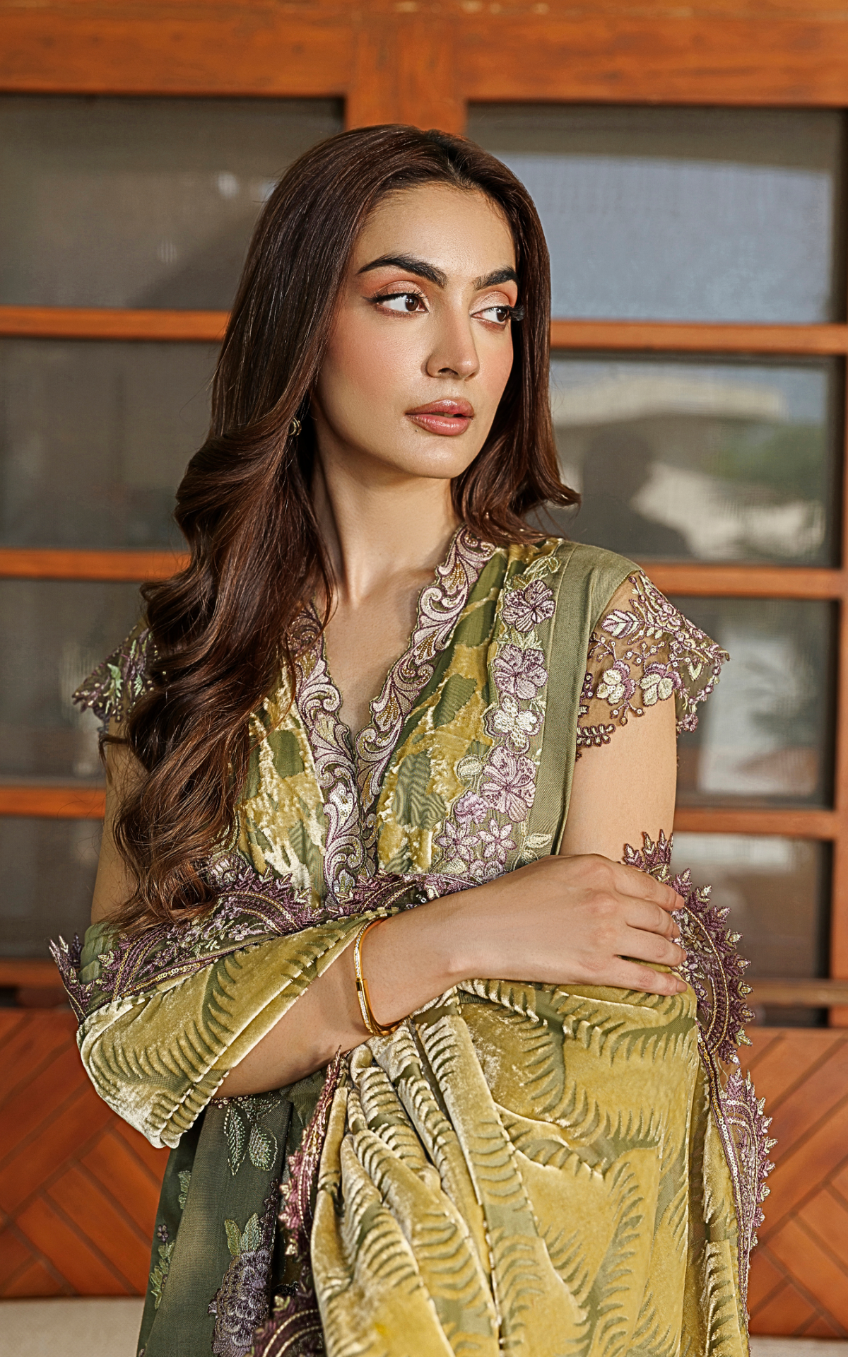 Olive Bloom (WLXU-01) | 3pcs Embroidered Unstitched Winter