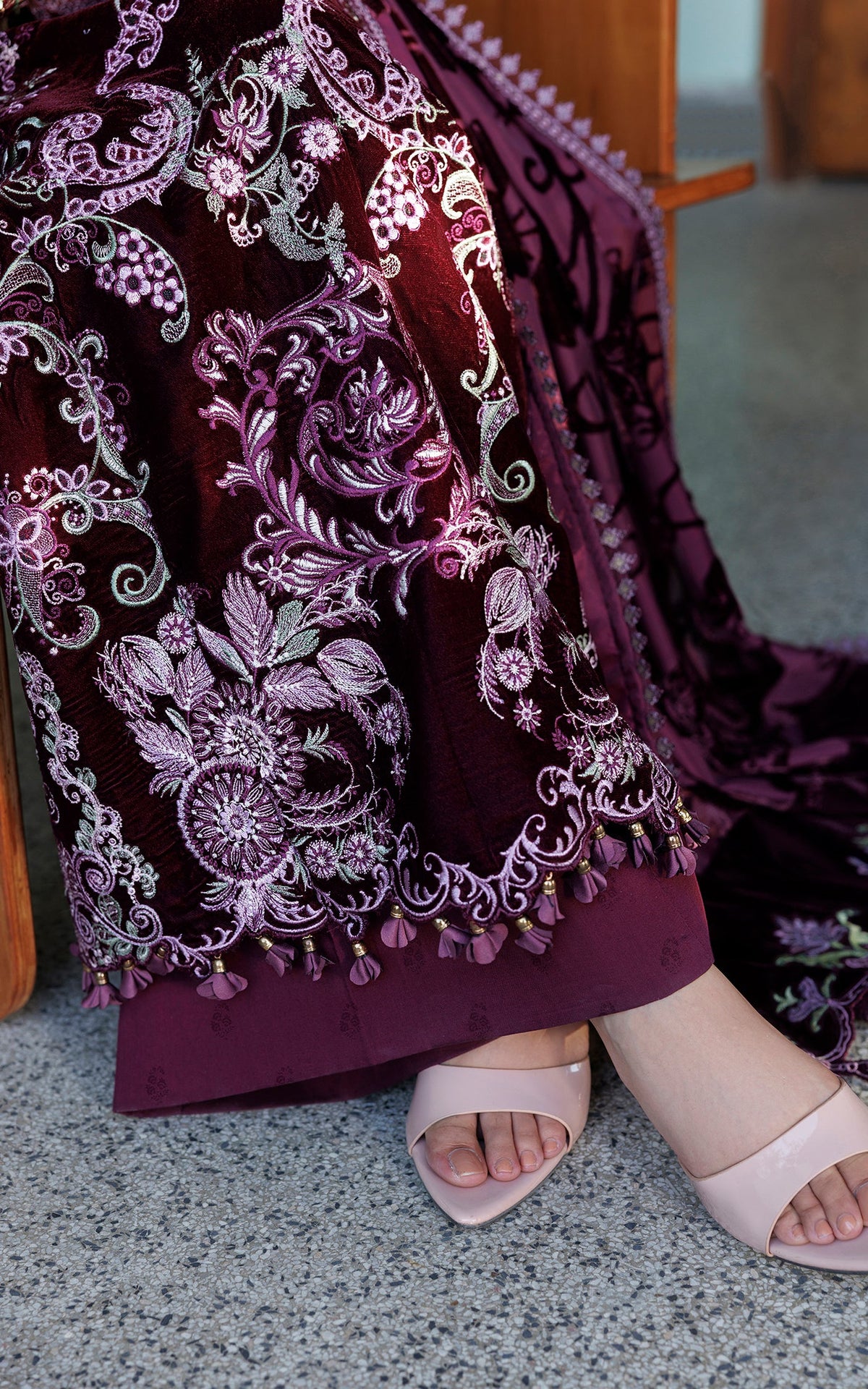 Wine Shine (WLXU-06) | 3pcs Embroidered Unstitched Winter