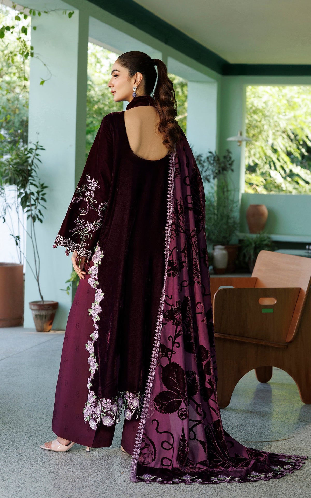 Wine Shine (WLXU-06) | 3pcs Embroidered Unstitched Winter