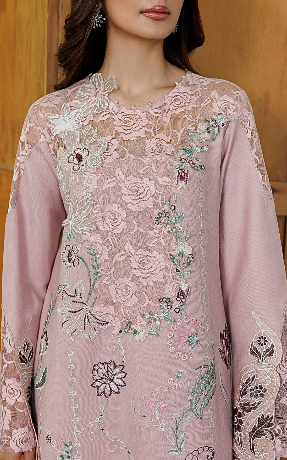Winter Rose (WLXU-07) | 3pcs Embroidered Stitched Winter