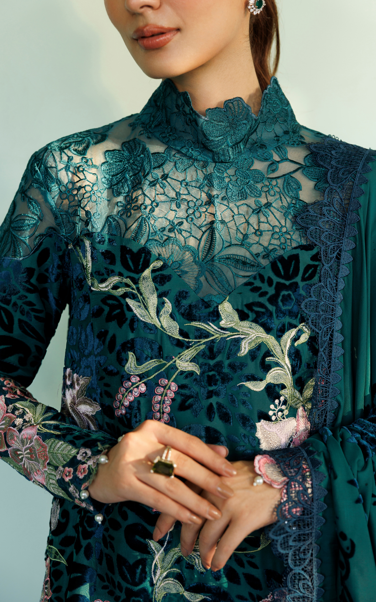 Belle (WLXU-08) | 3pcs Embroidered Unstitched Winter