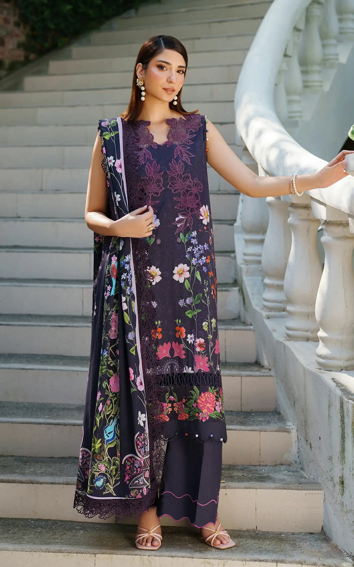 Winter Rose-MWL25-06 | 3pcs Embroidered Unstitched Winter - Shop Now at Asifa and Nabeel